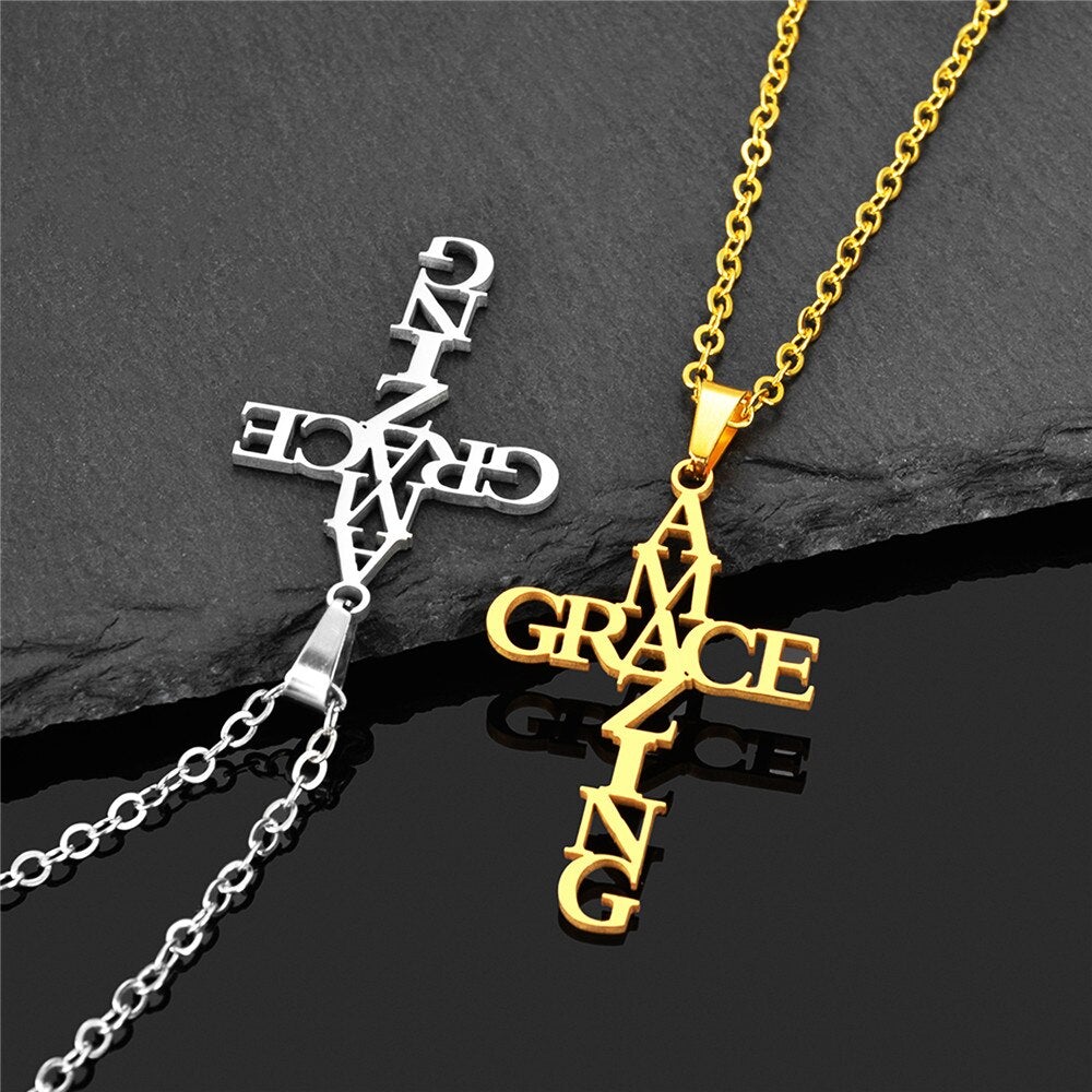 Amazing Grace Kreuz Halskette-Bella Webshop