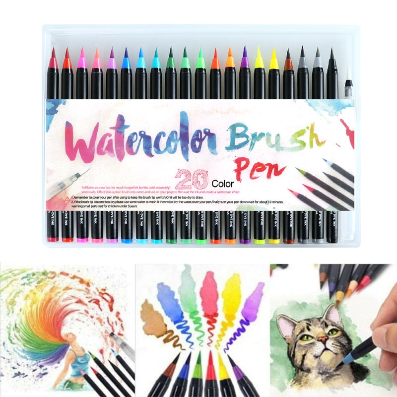 Aquarell-Pinselstifte (20-Teiliges Set)-Bella Webshop