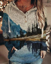 Bedrucktes Sweatshirt Natural Mountain-Bella Webshop