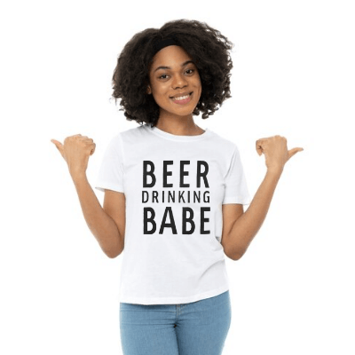 Bier Trinkendes Babe Tee-Bella Webshop