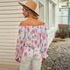 Florale Bluse Mit Gerafften Ärmeln-Bella Webshop