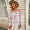 Florale Bluse Mit Gerafften Ärmeln-Bella Webshop