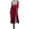 Gestreiftes Langärmeliges Patchwork-Kleid Für Damen-Bella Webshop