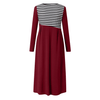 Gestreiftes Langärmeliges Patchwork-Kleid Für Damen-Bella Webshop