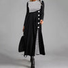 Gestreiftes Langärmeliges Patchwork-Kleid Für Damen-Bella Webshop