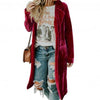 Lange Jacke Mit Samttaschen-Bella Webshop