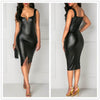 Schwarzes Bodycon-Lederkleid-Bella Webshop